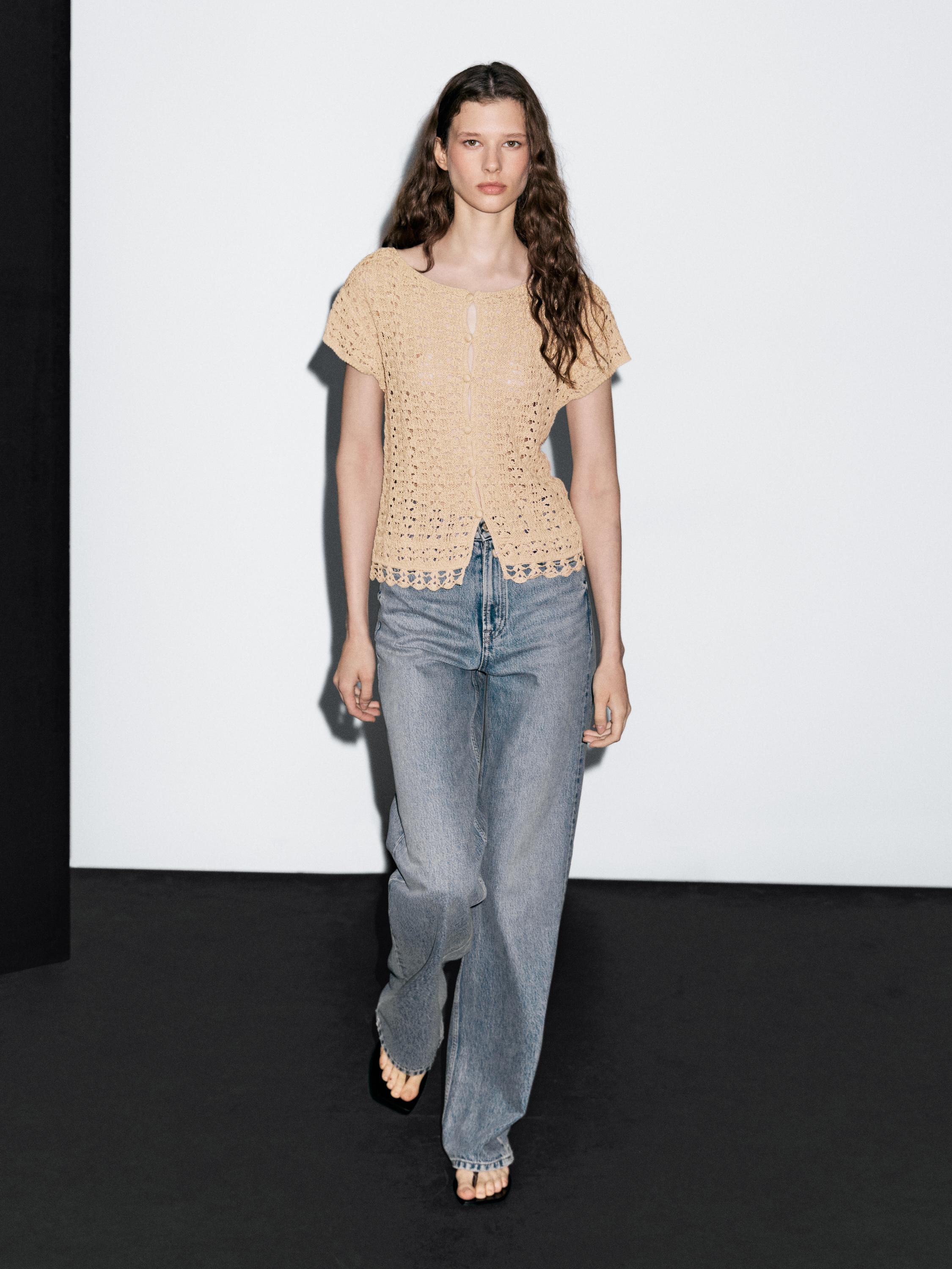 Cutwork crochet cardigan